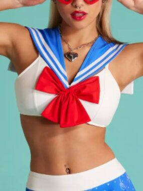 Hot Topic Sailor Moon Cosplay White Bikini Top